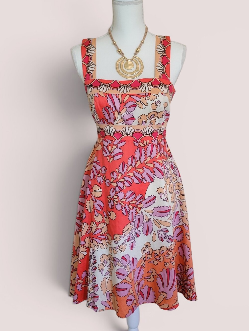 Donna Morgan Coral Floral A-Line Sundress